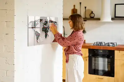 Magnetická tabule s popisovatelným povrchem abstraktní mapa světa