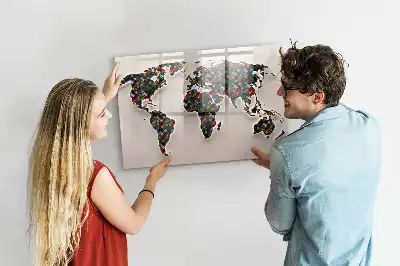Magnetická tabule s popisovatelným povrchem abstraktní mapa světa