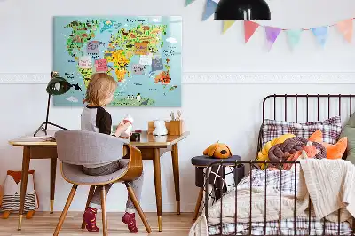 Magnetická kreslící tabule mapa světa se zvířaty