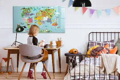 Magnetická kreslící tabule mapa světa se zvířaty