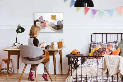 Magnetická tabule s popisovatelným povrchem motiv abstraktní linie