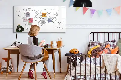 Magnetická tabule s mapou světa popisovatelná obrysová mapa