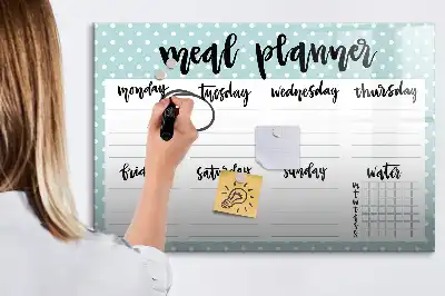 Magnetická kreslící tabule plánovač jídelníčku
