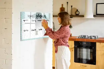 Magnetická kreslící tabule plánovač jídelníčku