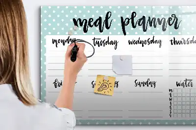 Magnetická kreslící tabule plánovač jídelníčku
