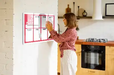 Magnetická kreslící tabule týdenní plánovač