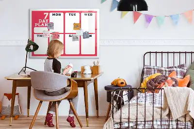 Magnetická kreslící tabule týdenní plánovač