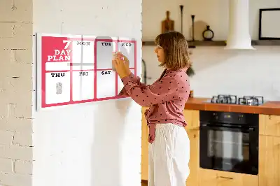 Magnetická kreslící tabule týdenní plánovač