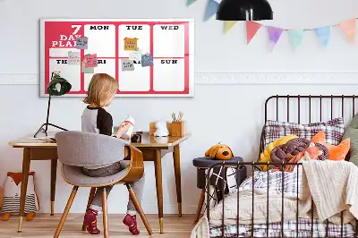 Magnetická kreslící tabule týdenní plánovač