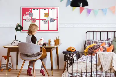 Magnetická kreslící tabule týdenní plánovač