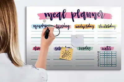 Magnetická kreslící tabule týdenní menu