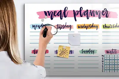 Magnetická kreslící tabule týdenní menu