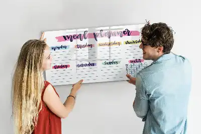 Magnetická kreslící tabule týdenní menu
