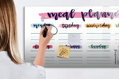 Magnetická kreslící tabule týdenní menu