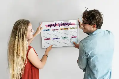 Magnetická kreslící tabule týdenní menu