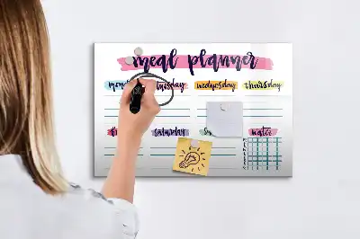 Magnetická kreslící tabule týdenní menu