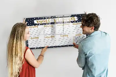Magnetická kreslící tabule hvězdný plánovač jídelníčku