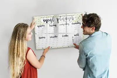 Popisovatelná magnetická tabule s motivem hvězdného týdenního menu