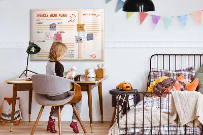 Popisovatelná magnetická tabule retro plánovač jídelníčku