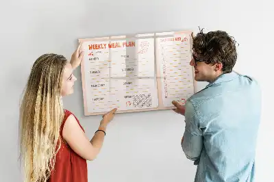 Popisovatelná magnetická tabule retro plánovač jídelníčku
