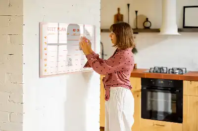 Týdenní plánovač jídelníčku popisovatelná magnetická tabule