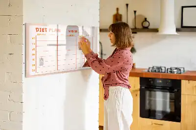 Týdenní plánovač jídelníčku popisovatelná magnetická tabule