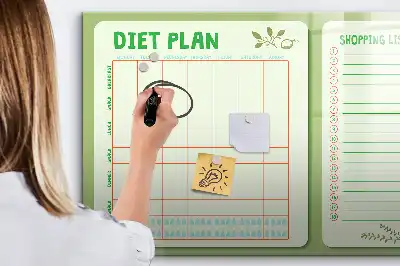Magnetická kreslící tabule týdenní menu