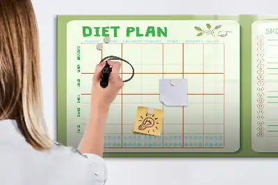 Magnetická kreslící tabule týdenní menu