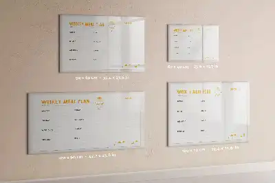 Popisovatelná magnetická tabule v provedení s harmonogramem jídel