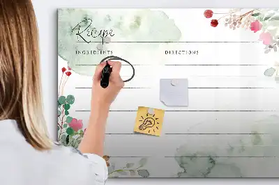 Magnetická kreslicí tabule na recepty