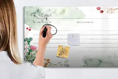 Magnetická kreslicí tabule na recepty
