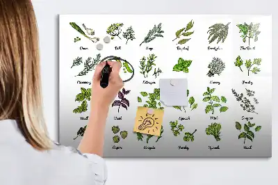 Popisovatelná magnetická tabule s motivem druhy stromů