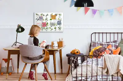 Popisovatelná magnetická tabule s motivem druhy stromů