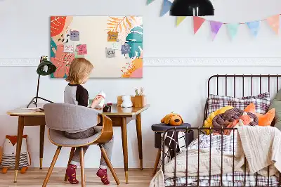 Magnetická tabule na psaní s motivem havajských rostlin