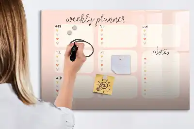Magnetický týdenní plánovač v roztomilém provedení s možností psaní