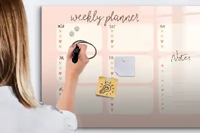 Magnetický týdenní plánovač v roztomilém provedení s možností psaní