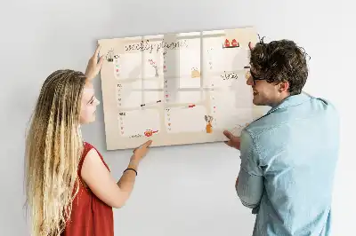 Magnetická kreslící tabule týdenní plánovač