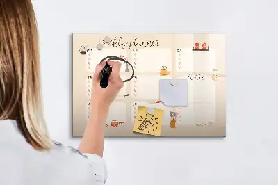 Magnetická kreslící tabule týdenní plánovač