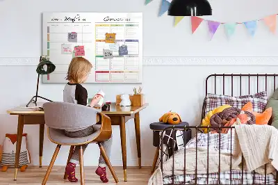 Magnetická tabule na týdenní menu popisovatelná