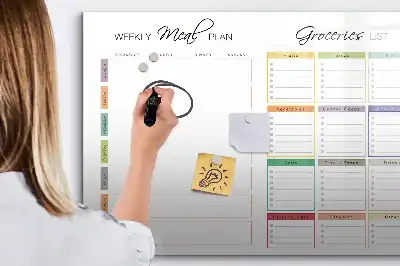 Magnetická tabule na týdenní menu popisovatelná