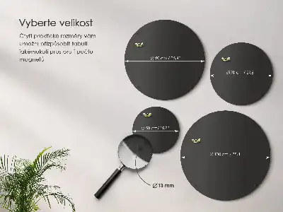 Magnetická tabule kulatá v černé barvě