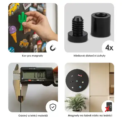 Magnetická tabule kulatá v černé barvě