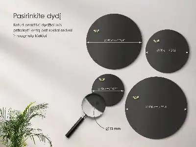 Magnetická tabule kulatá v černé barvě