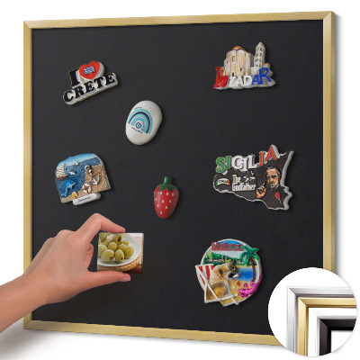 Magnetická tabule se zlatým rámem Barva černá