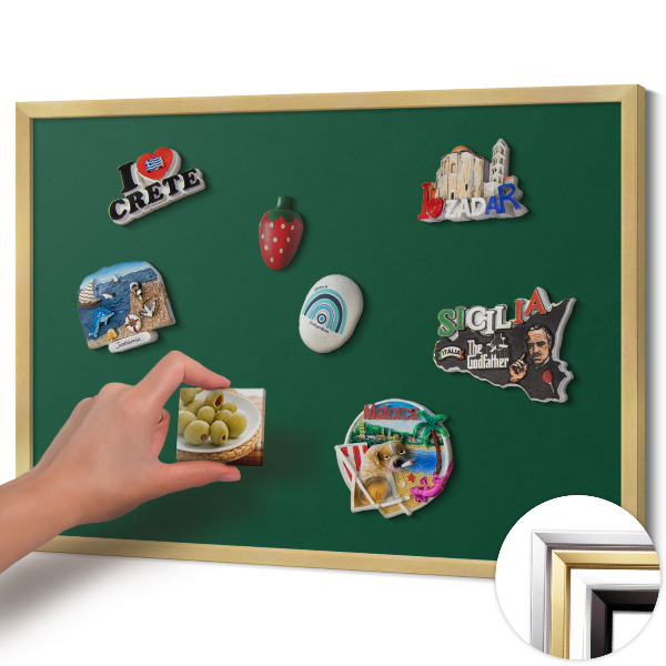 Magnetická tabule se zlatým rámem Barva tmavě zelená