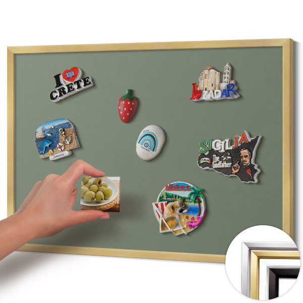Magnetická tabule se zlatým rámem Barva olivová