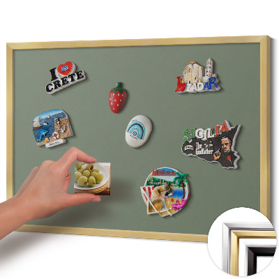 Magnetická tabule se zlatým rámem Barva olivová