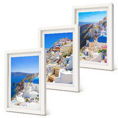 Vícedílný obraz v rámu Pohled na krajinářskou architekturu města Oia Santorini v Řecku
