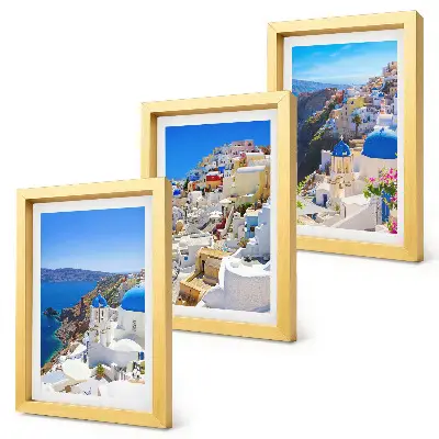 Vícedílný obraz v rámu pohled na krajinářskou architekturu města Oia na řeckém ostrově Santorini