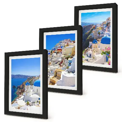 Vícedílný obraz v rámu pohled na krajinářskou architekturu města Oia na řeckém ostrově Santorini